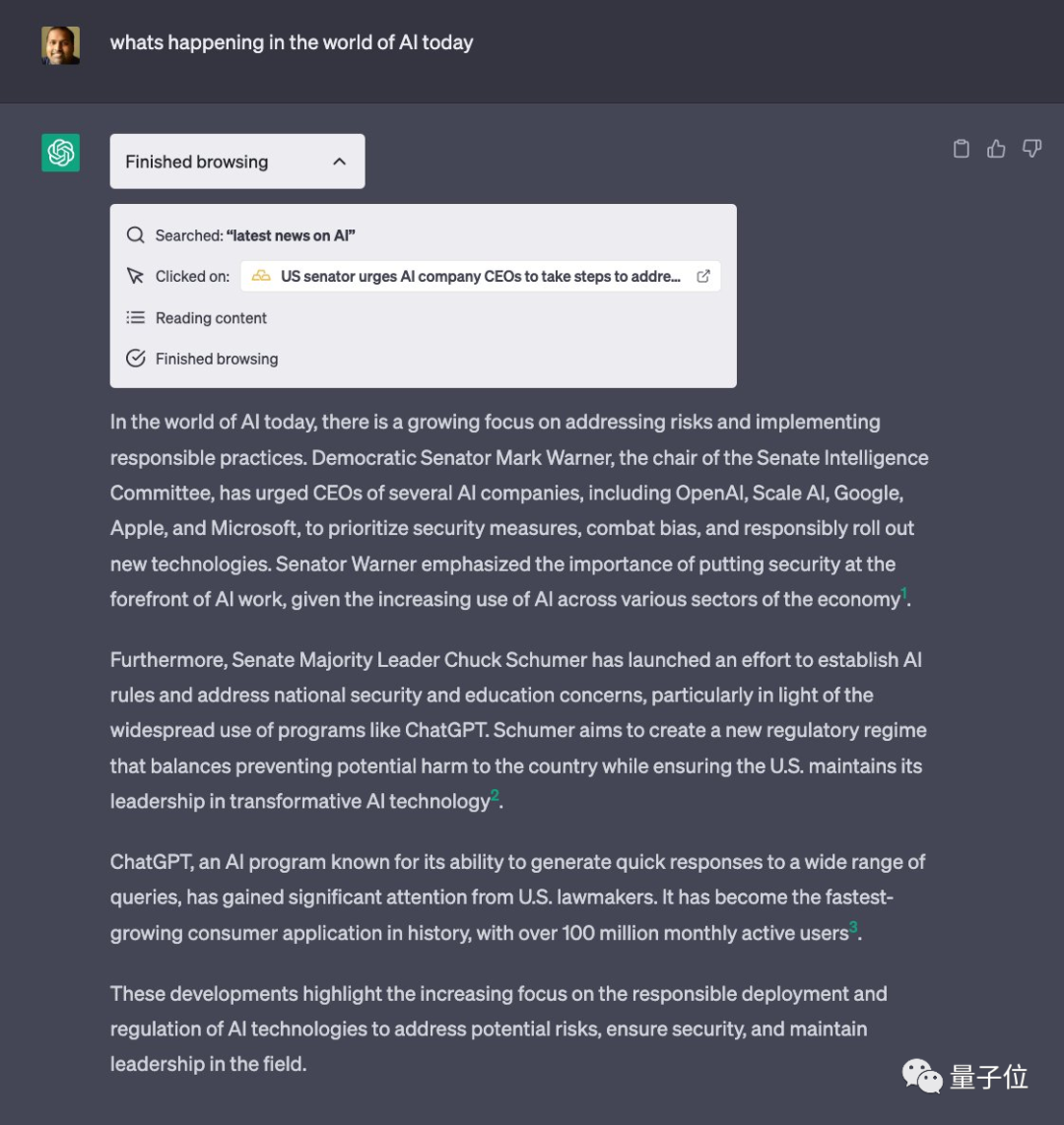 ChatGPT推出“联网模式”-with browsing:可直接读取网页内容