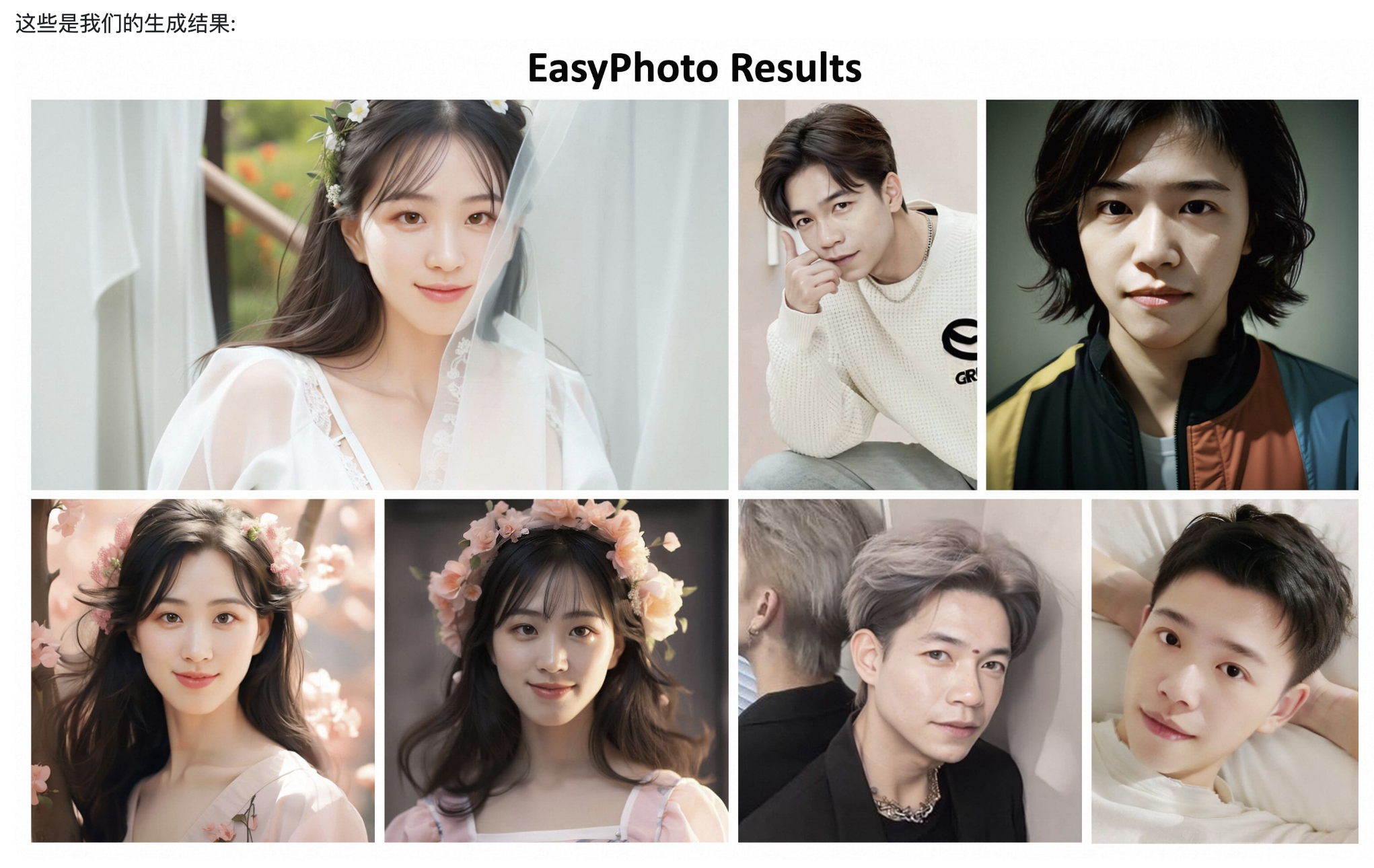 智能 AI 照片生成器EasyPhoto,用于生成AI肖像画,创作数字分身