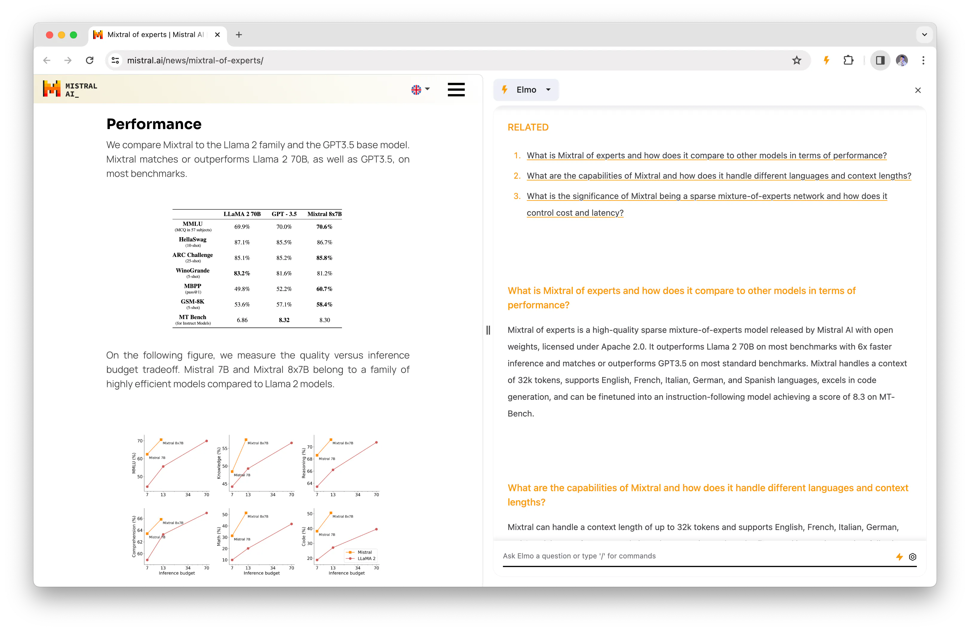 elmo.chat：网页、PDF、视频一键总结，速度快还免费