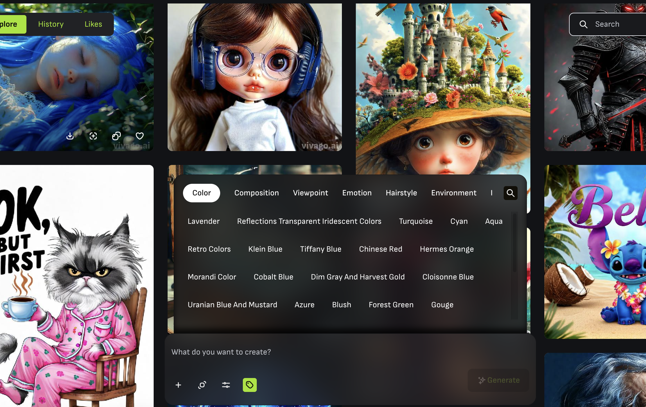 又一个文生图的 AI 产品：vivago.ai，方便地对图像进行局部重绘、扩图以及图片放大