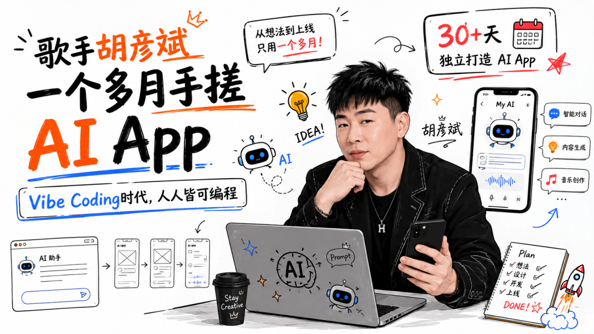 歌手胡彦斌一个多月手搓AI App:Vibe Coding时代,人人皆可编程