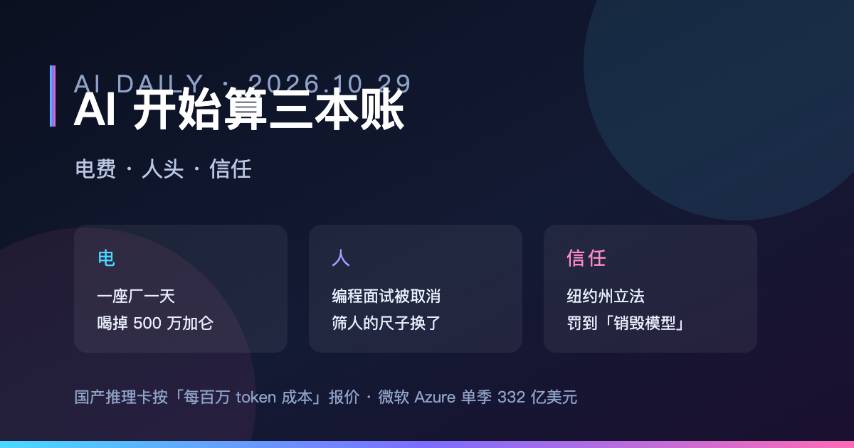 AI 日报 2026年10月29日