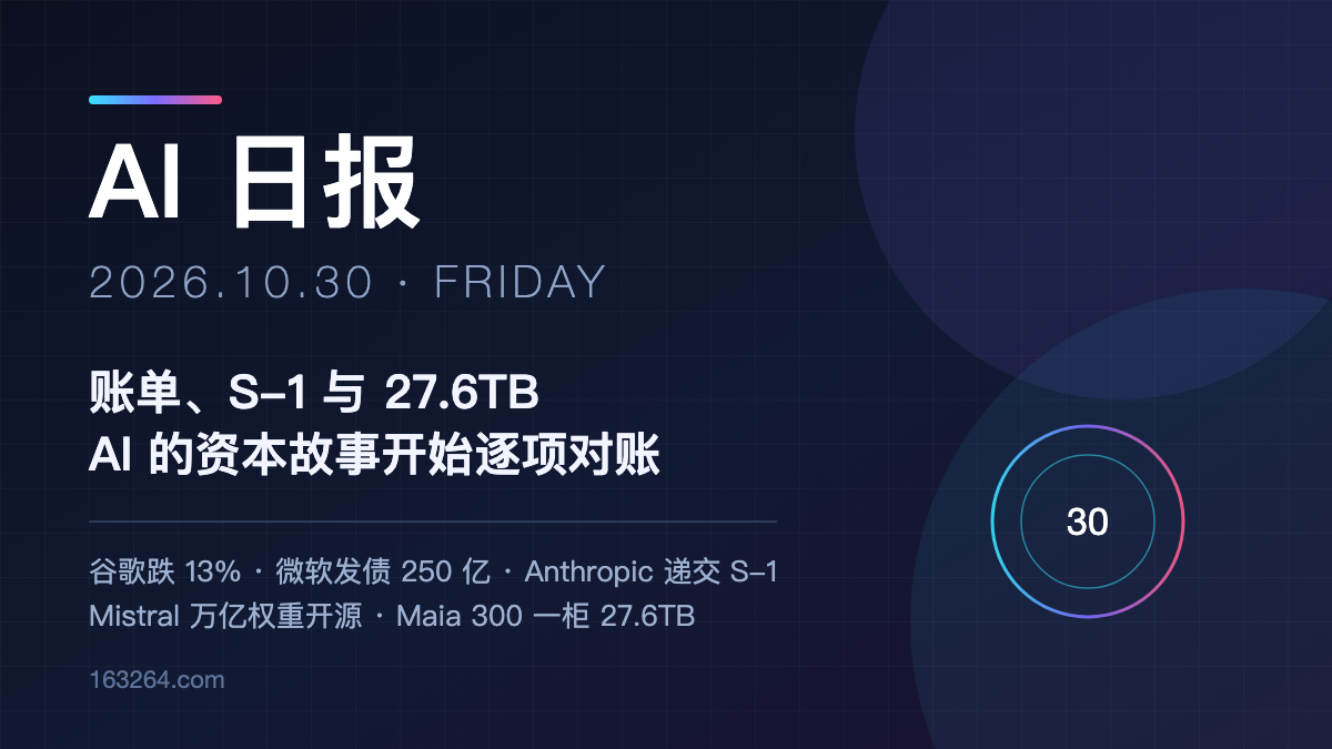 AI 日报 2026 年 10 月 30 日封面