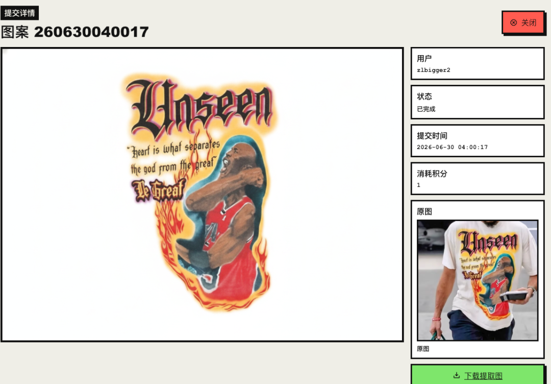 印花T恤缺素材？一键提取各种热卖衣服上的图案-zlbigger's BLog